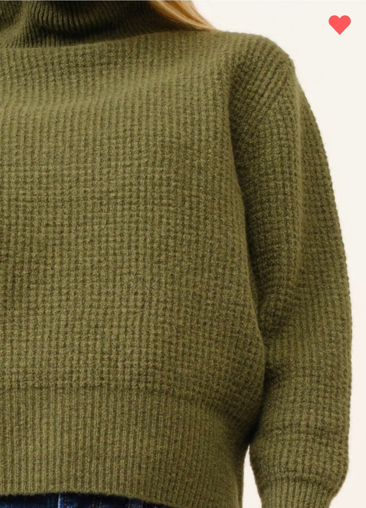 Audrey, waffle knit mock neck