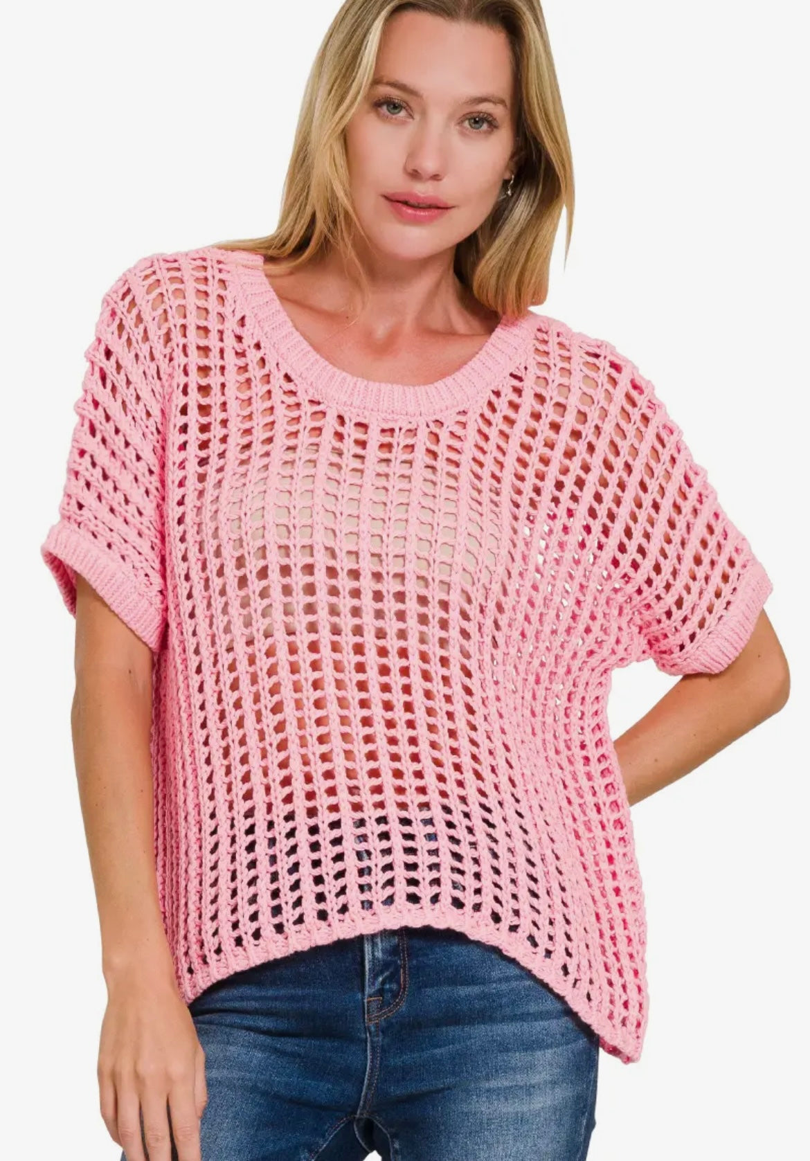 Seaside Drift Open Knit Sweater