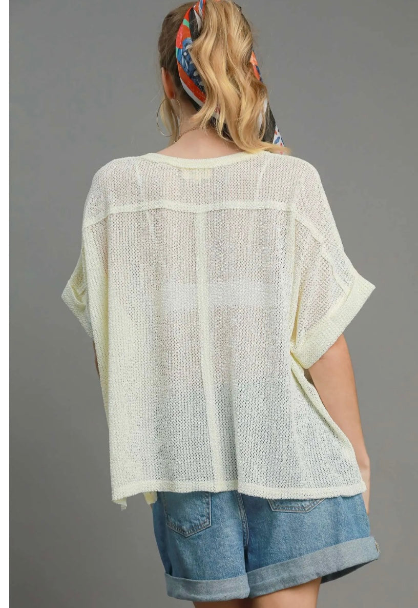 Coastal Breeze Lightweight Knit Poncho Top