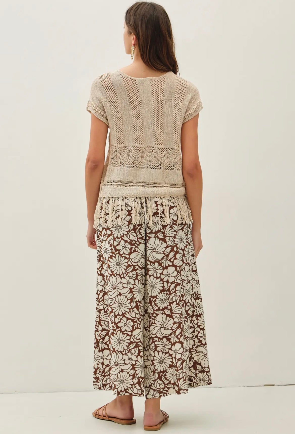 Fringed Crochet Sweater Top
