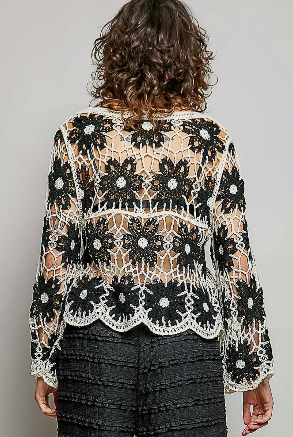 POL, Boho flower crochet top