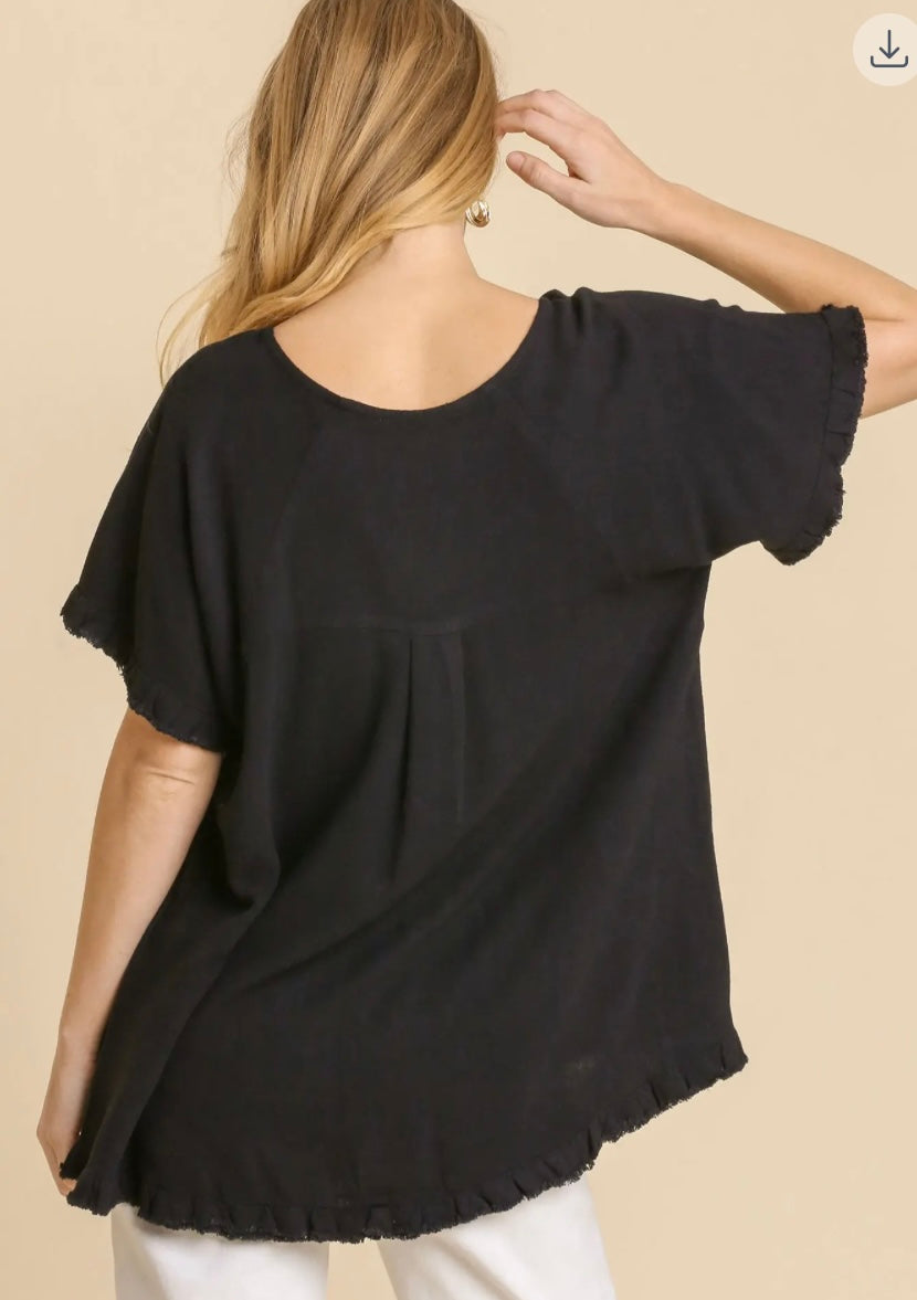 Midnight Breeze Keyhole Blouse
