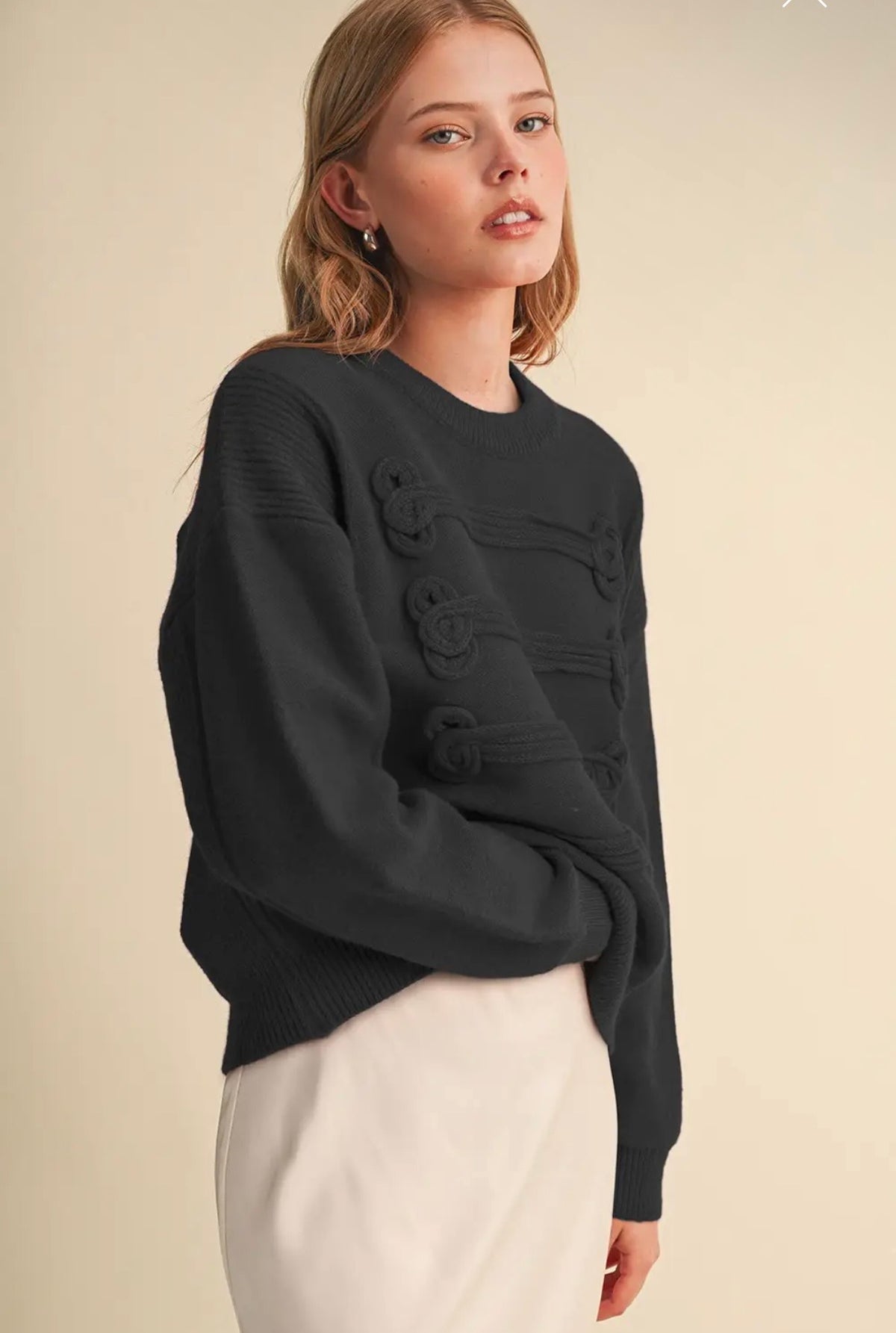 Napoleon Toggle Detail Crewneck Sweater