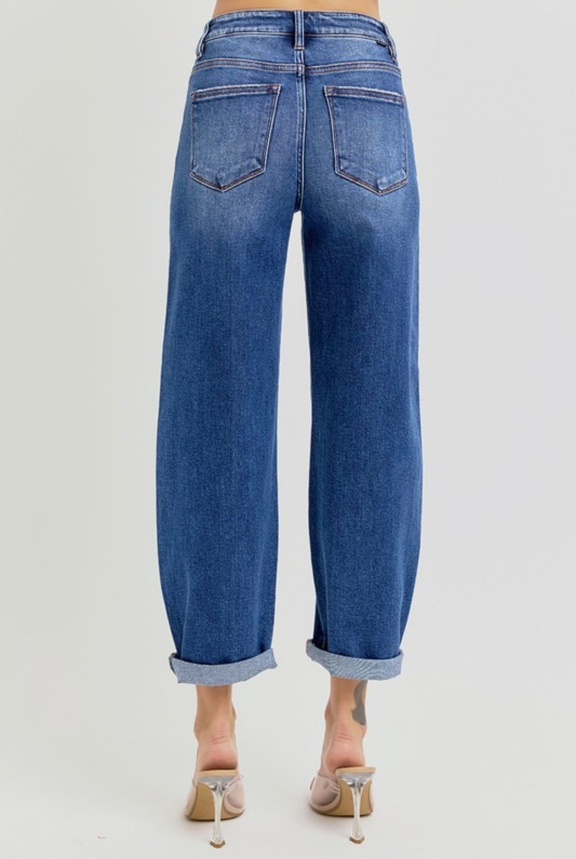 Risen High Rise Cropped Mild Barrel Jeans
