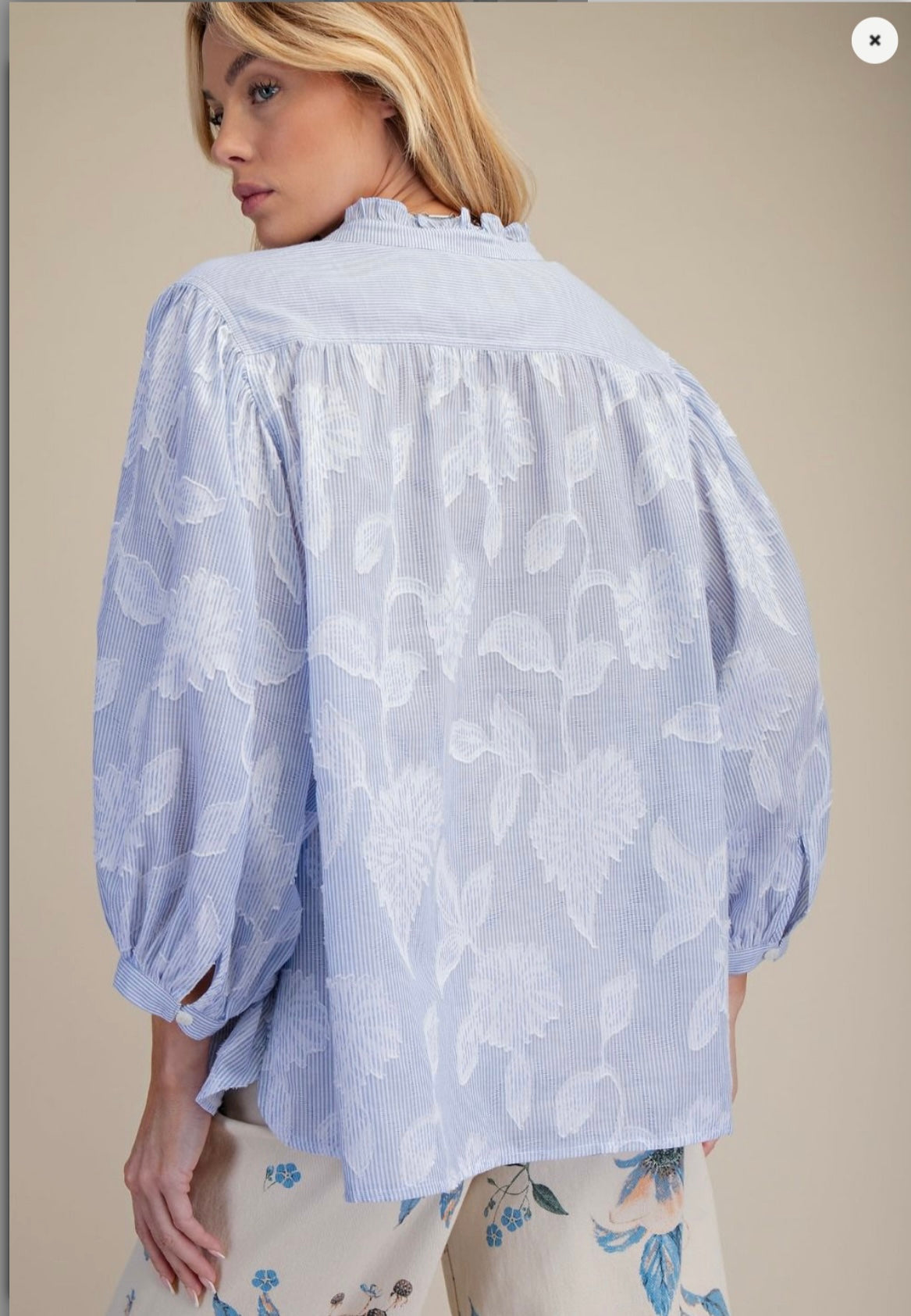 The Bluebell Breeze Floral Button Down Blouse