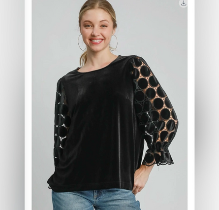 Social Circle, Velvet polka dot top