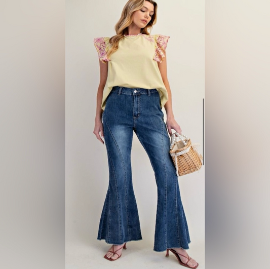 Retro stretch flare jeans