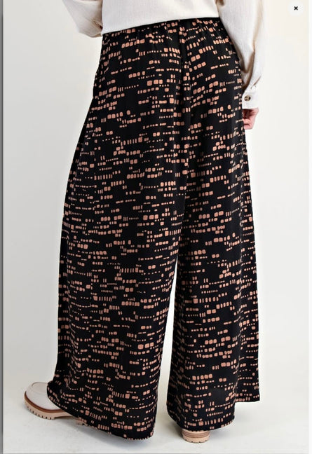 After Hours Abstract Print Palazzo Pants