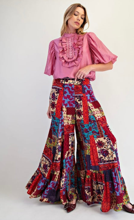 The Boho Patchwork Palazzo Pants
