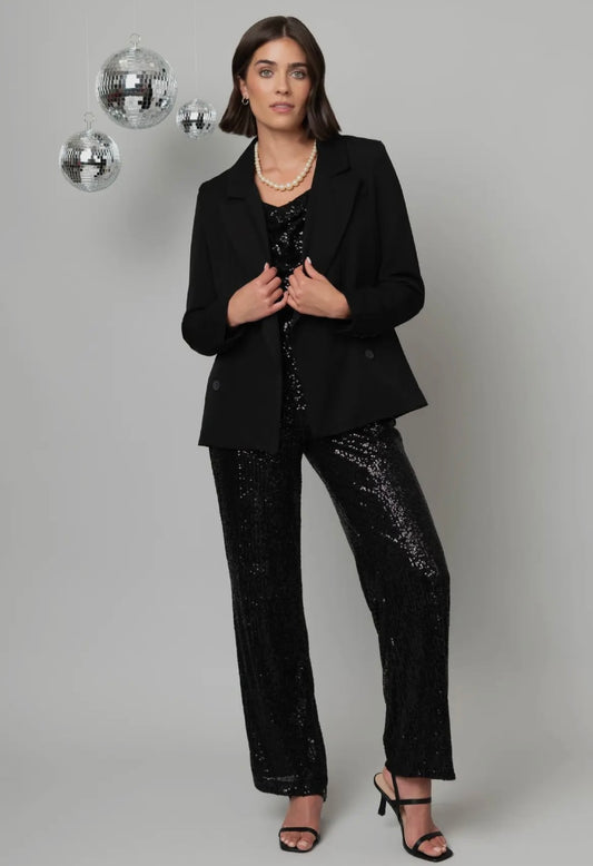 The Bling Bling, pull on wide leg shimmer sequin pant