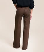 The Olivia Chicory Coffee Wide Leg Coated Denim