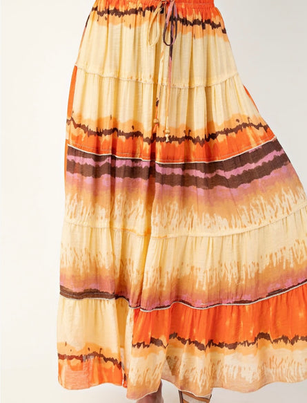 Sunset Sands Tiered Boho Maxi Skirt
