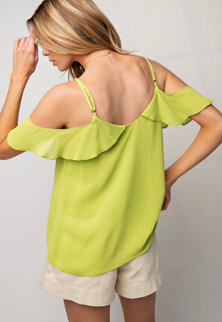 The Effortless Ruffle Cold Shoulder Blouse