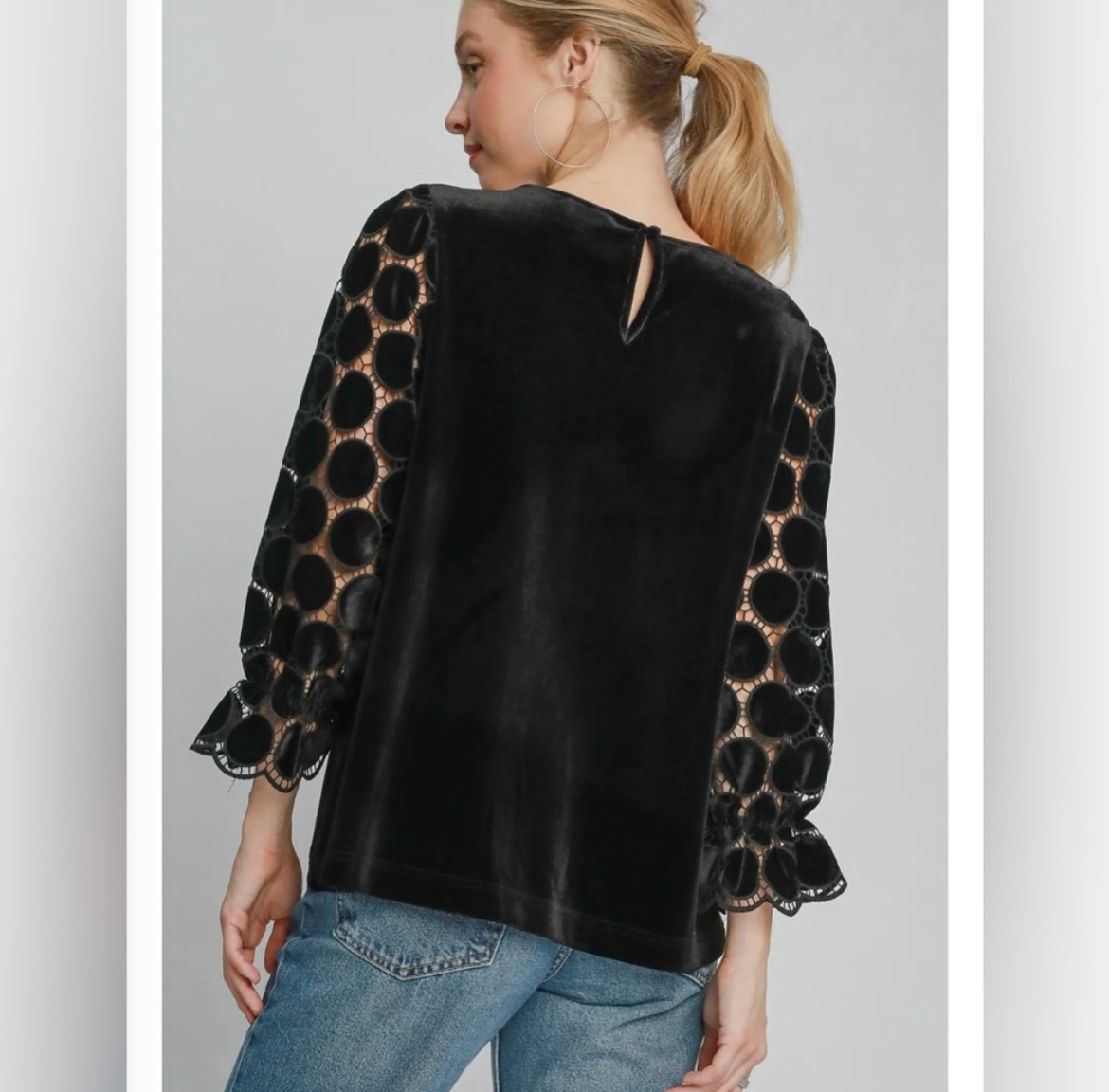 Social Circle, Velvet polka dot top