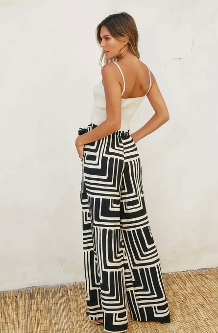 Monaco Maze Wide Leg Palazzo Pants
