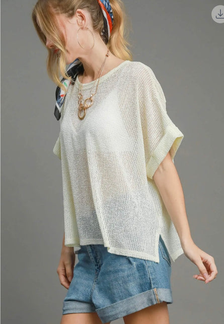 Coastal Breeze Lightweight Knit Poncho Top