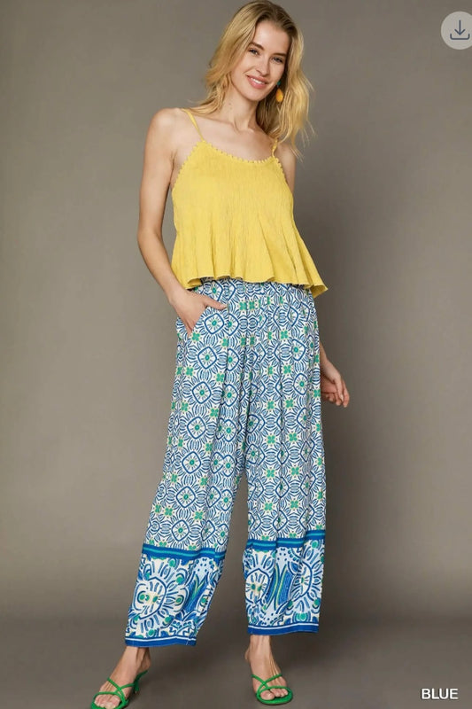 The Santorini Tile Barrel Pants
