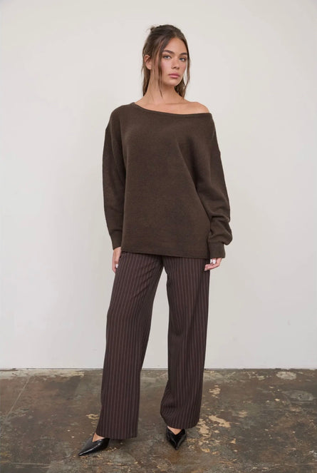 Effortless Oversized Boat Neck Sweater