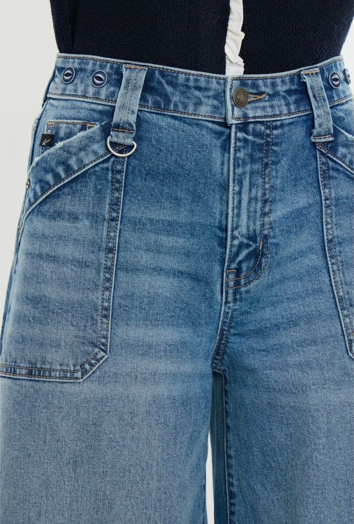Kancan, High Rise Endless Wide Leg Palazzo Jeans