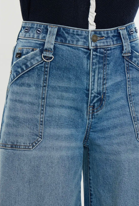 Kancan, High Rise Endless Wide Leg Palazzo Jeans