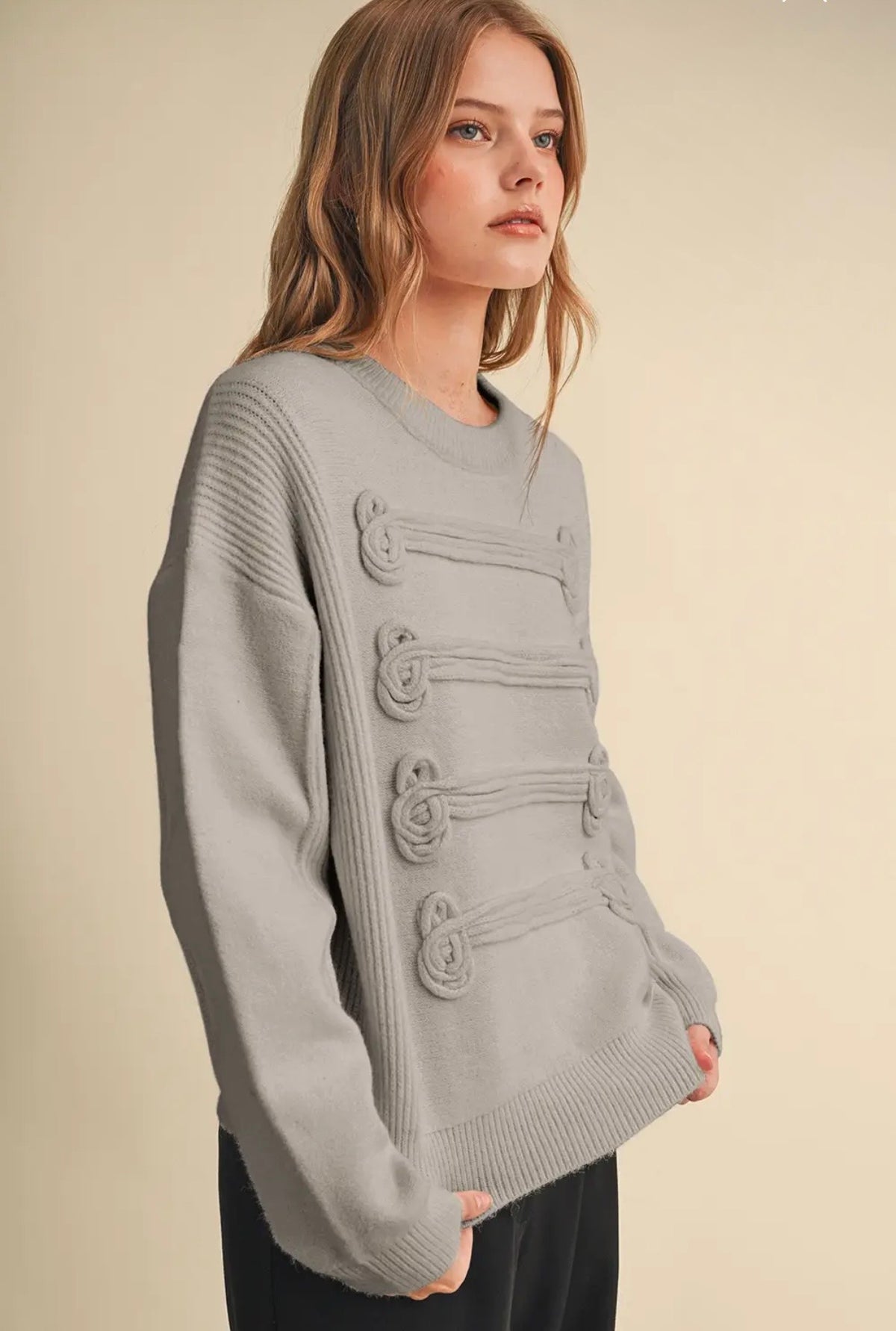 Napoleon Toggle Detail Crewneck Sweater