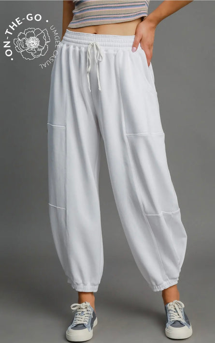 Luxe knit, barrel joggers