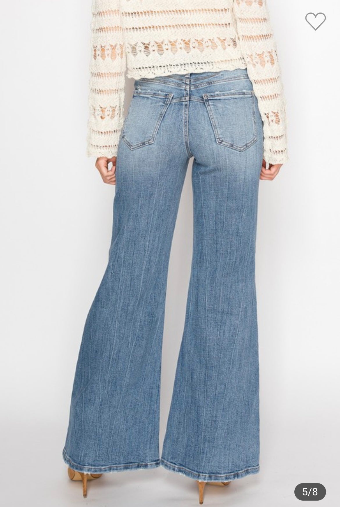 Millie, High rise tummy control wide leg jean