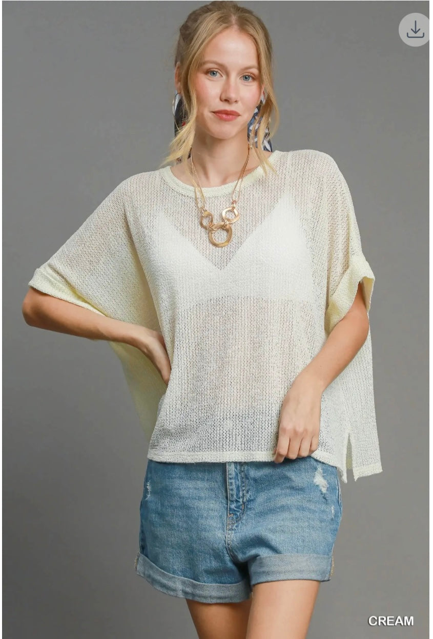 Coastal Breeze Lightweight Knit Poncho Top