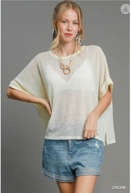 Coastal Breeze Lightweight Knit Poncho Top
