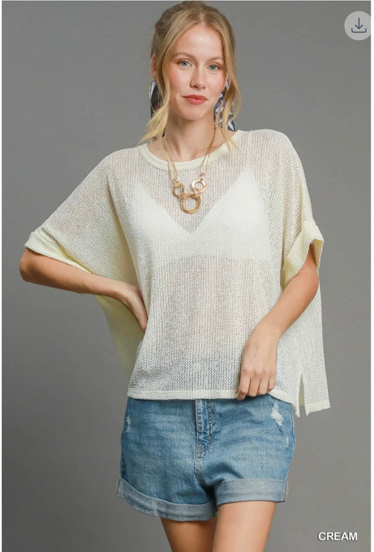 Coastal Breeze Lightweight Knit Poncho Top