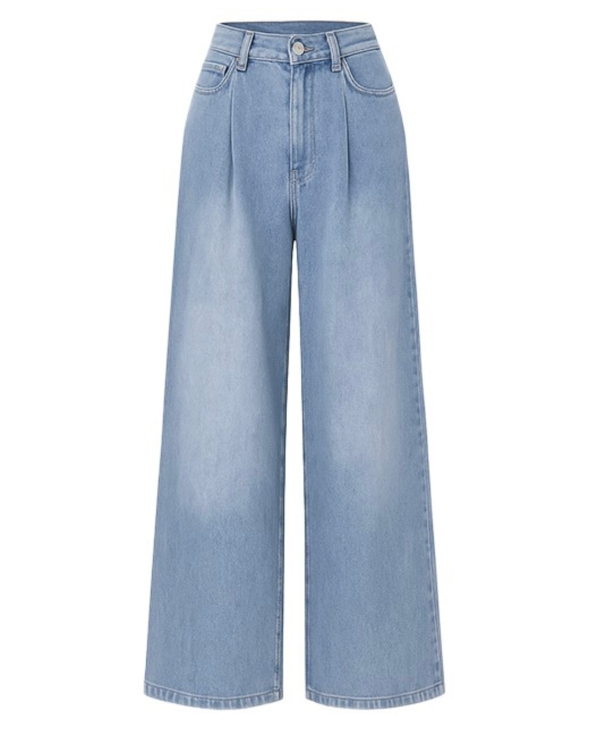 Pleated front, wide leg trouser Jeans