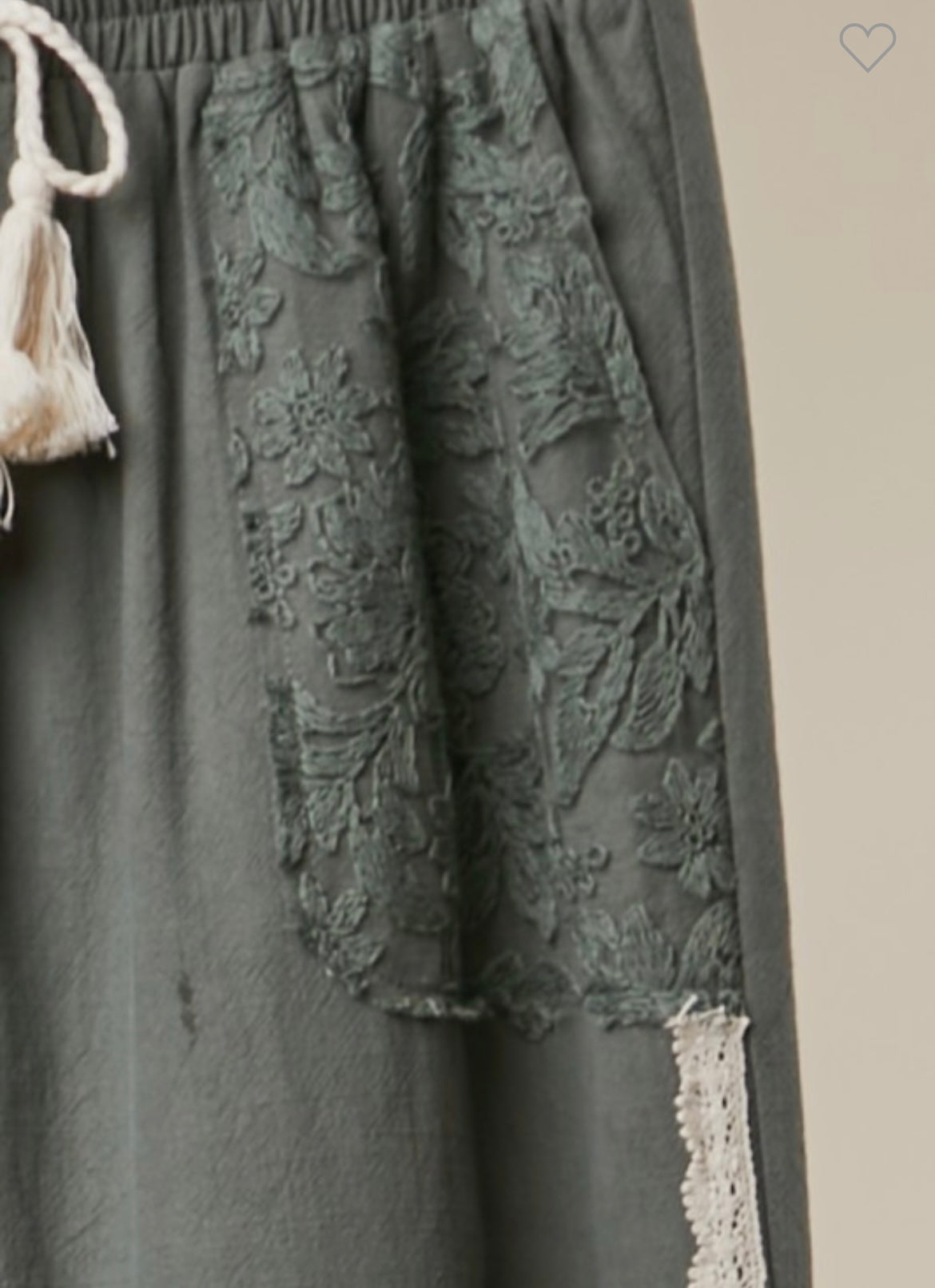 Lace Accent Patchwork Crochet Harem Jogger Pants