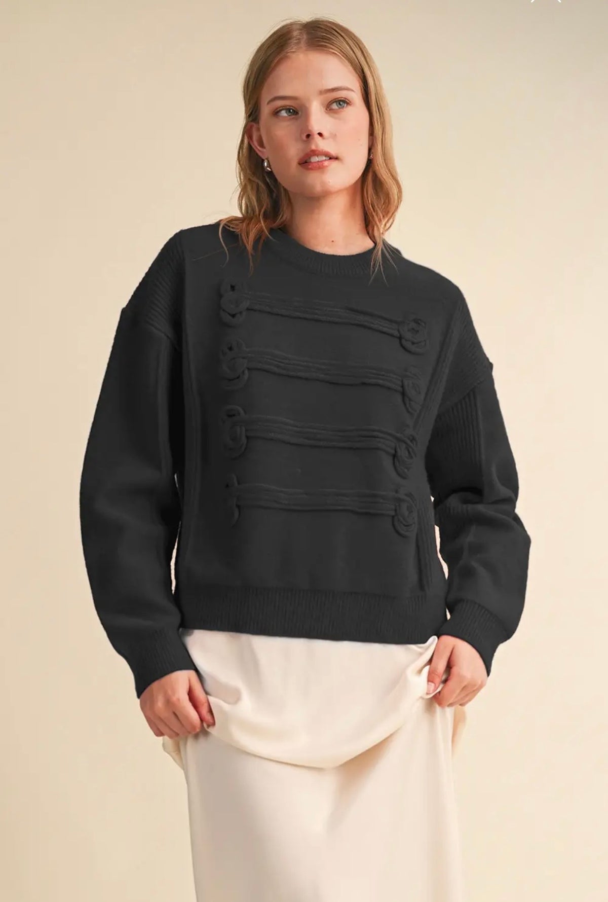 Napoleon Toggle Detail Crewneck Sweater