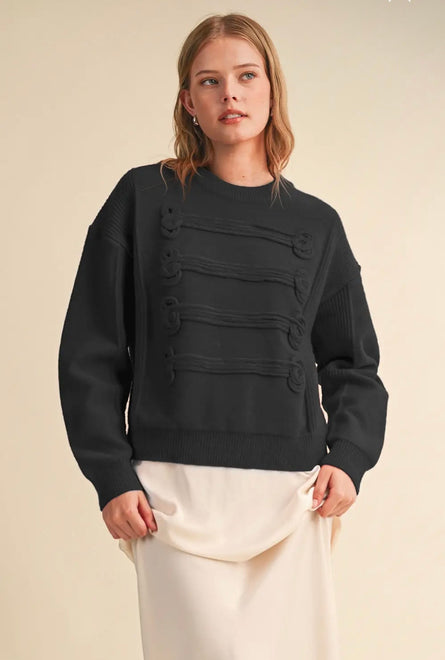 Napoleon Toggle Detail Crewneck Sweater