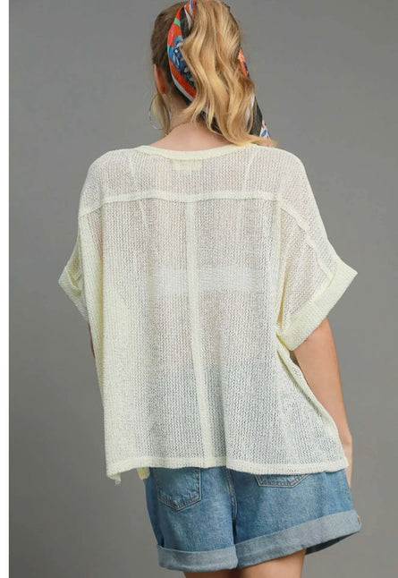 Coastal Breeze Lightweight Knit Poncho Top