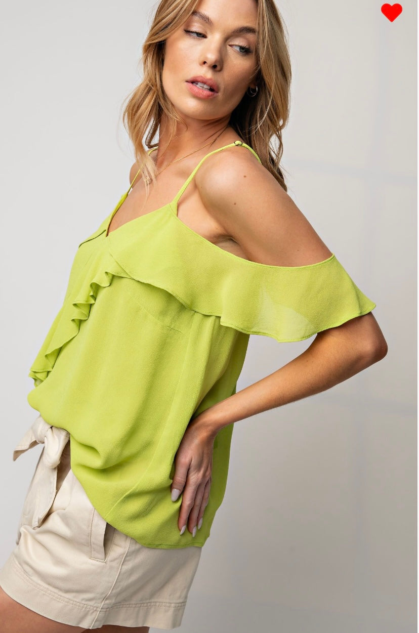 The Effortless Ruffle Cold Shoulder Blouse