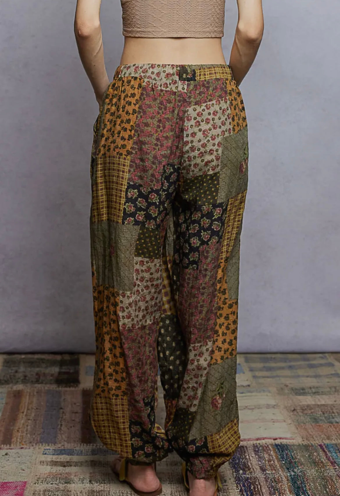 Wild Child, Multi Print patchwork joggers