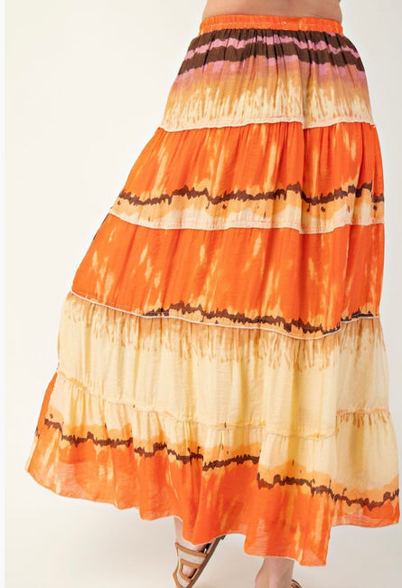 Sunset Sands Tiered Boho Maxi Skirt