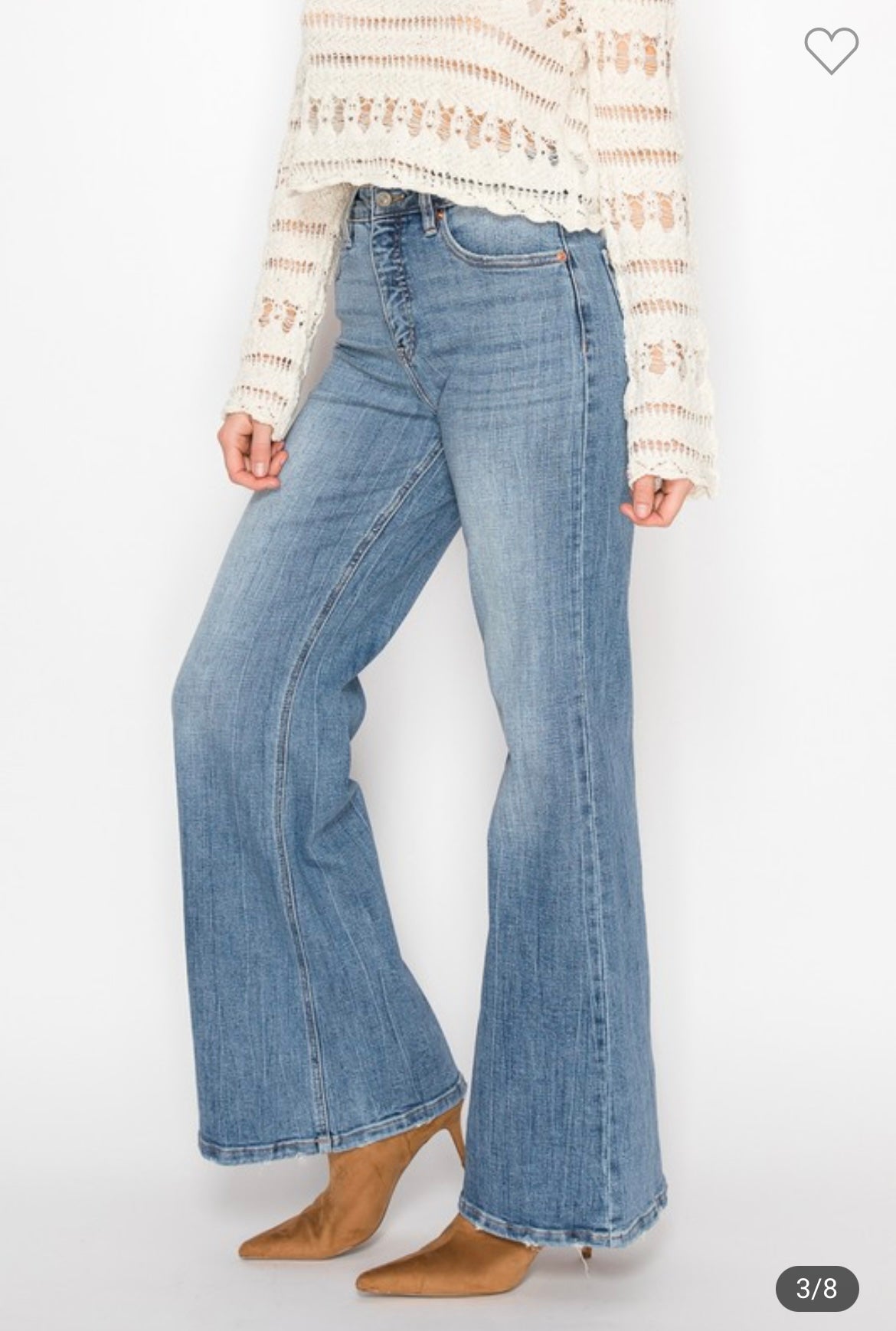 Millie, High rise tummy control wide leg jean