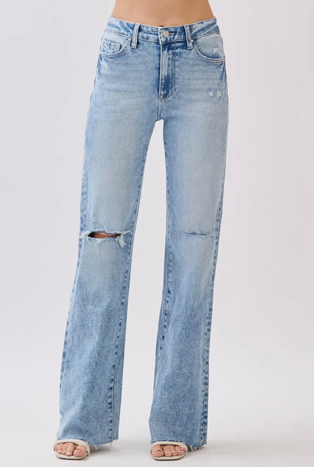 Petra153 Vintage Wash Stretch Flare Jeans