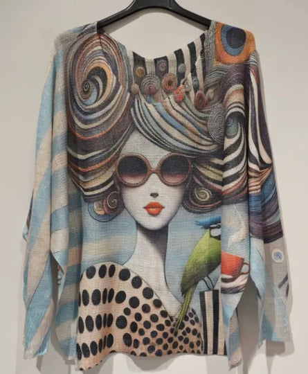 Made in Italy Printed Knit top
