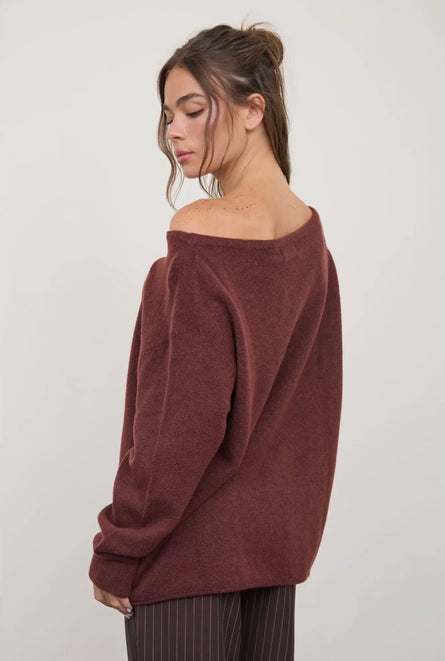 Effortless Oversized Boat Neck Sweater