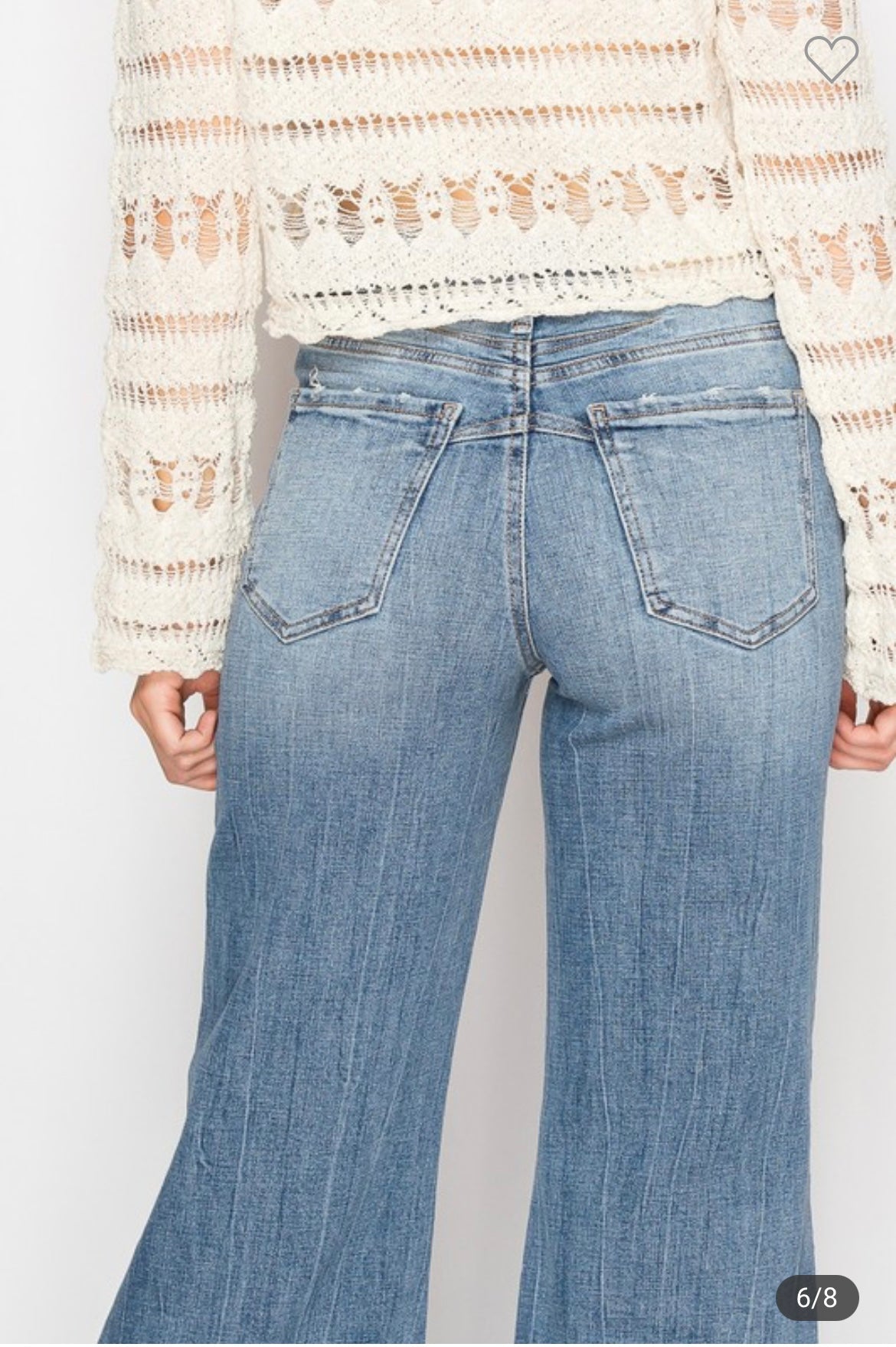 Millie, High rise tummy control wide leg jean