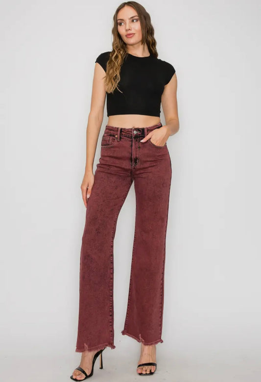 The Bordeaux, Tummy control high rise flare Jean