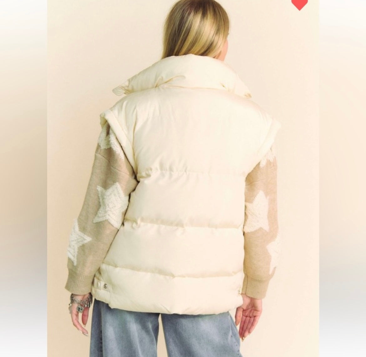 Oversized elongated sleeve warm puffer vest