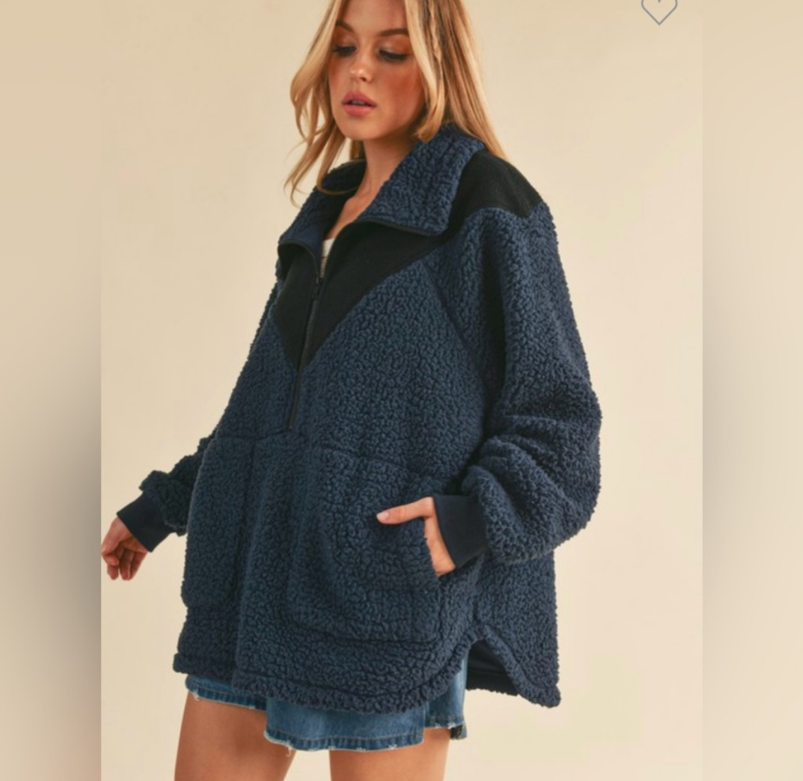 Aspen, contrast fleece pullover