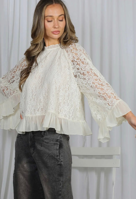 Juliet, Lace Bell Sleeve Blouse