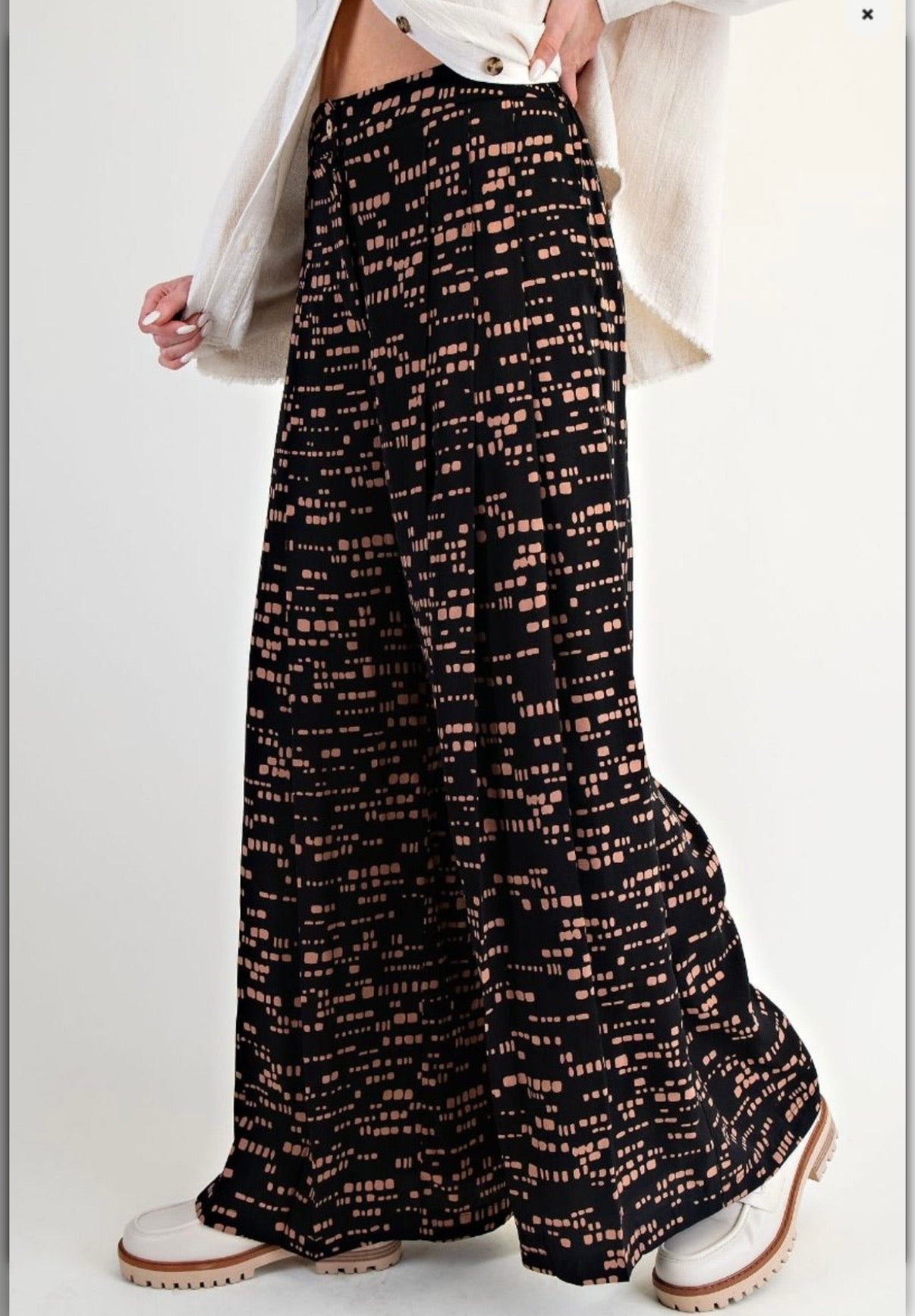 After Hours Abstract Print Palazzo Pants