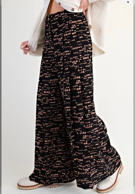 After Hours Abstract Print Palazzo Pants
