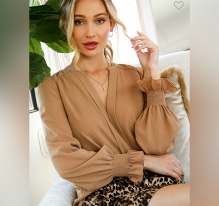 One up Solid V-neck blouse